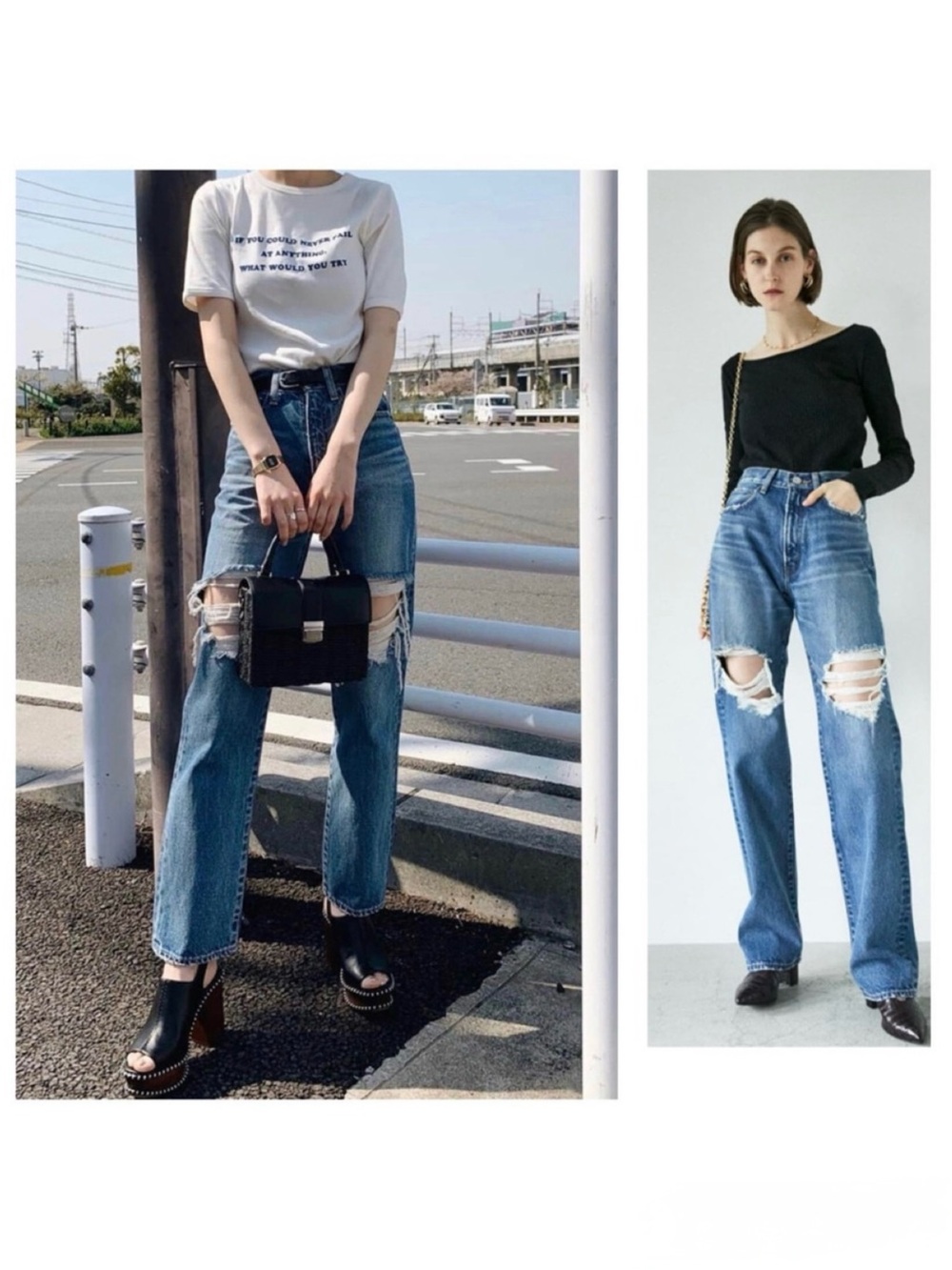 Moussy High Rise Ripped Straight Leg Denim Jeans Size 24